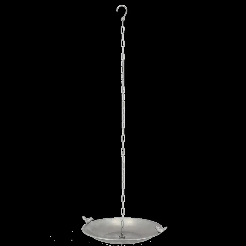 Rainwater chain with birdbath