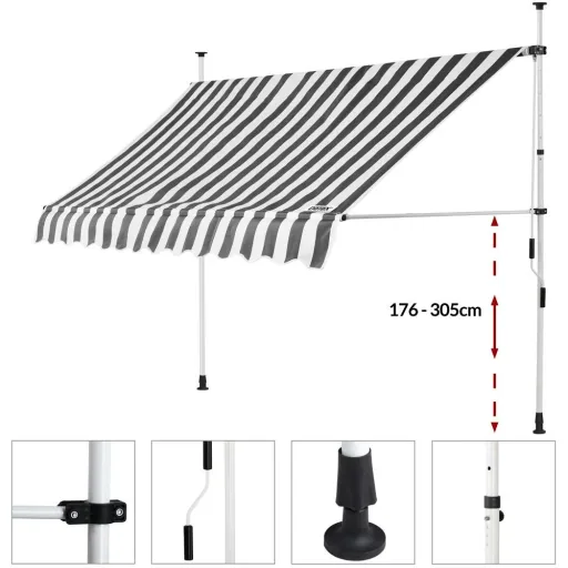 Clamp awning white/grey 300cm