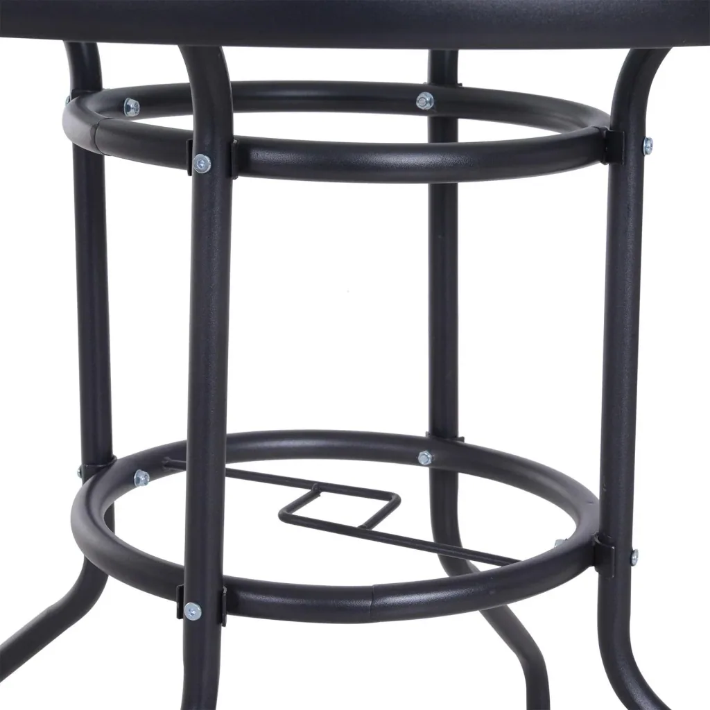 Garden table garden side table garden furniture balcony table with umbrella hole black Ø80 x 72 cm