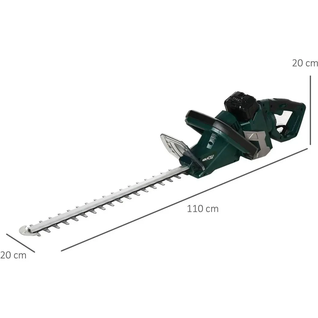 Electric hedge trimmer - Cordless - Green/Black - 110 x 20 x 20 cm