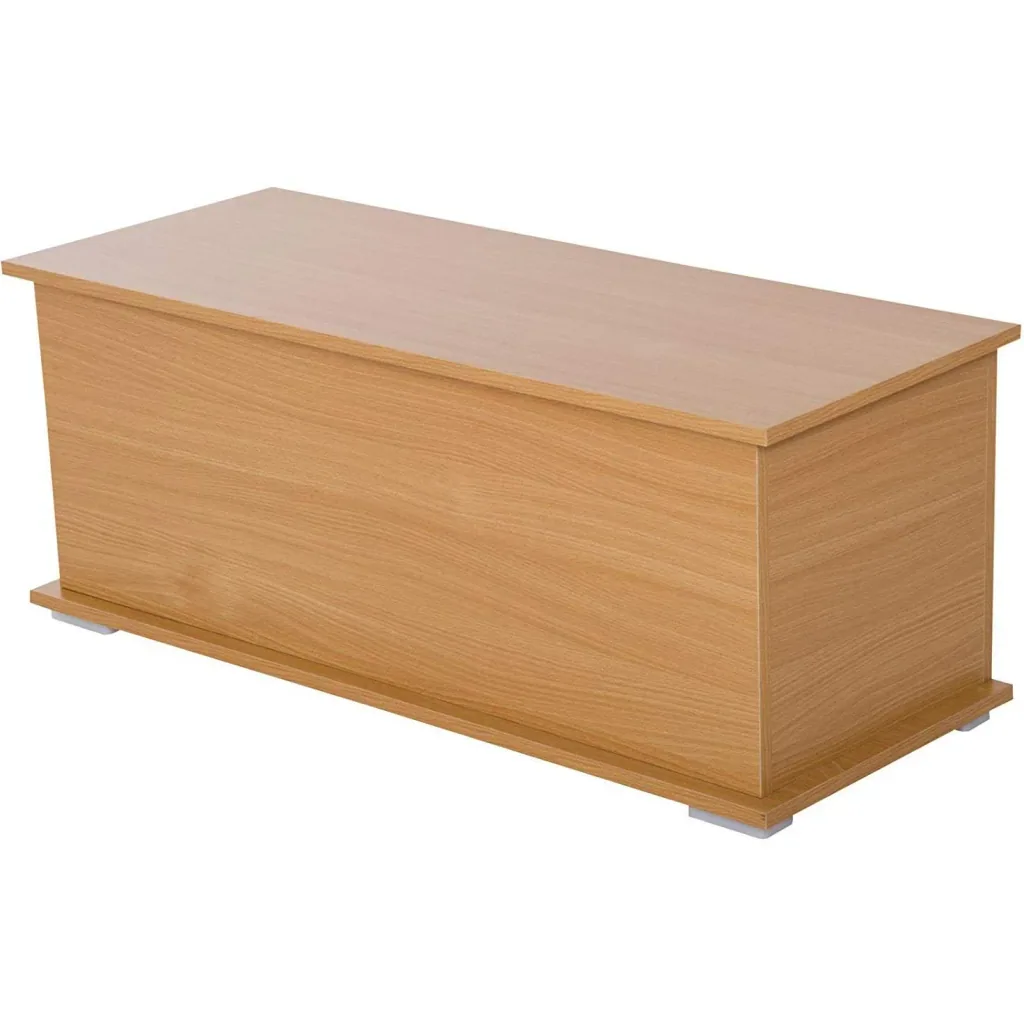 Chest storage box wooden box with folding lid beech