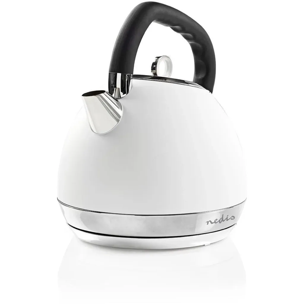 Nedis Kettle - 2200W - 1.8L - Soft-Touch - White - 360-degree rotation - Boil-dry protection