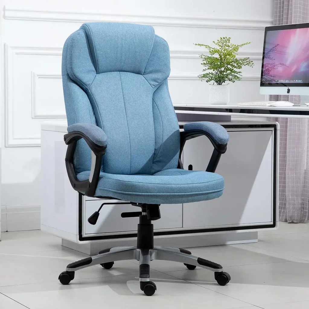 Office chair with rocking function light blue