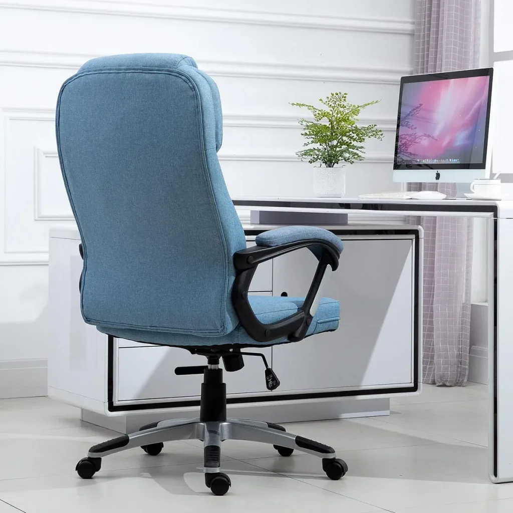 Office chair with rocking function light blue