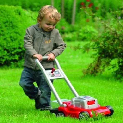 Toy lawnmower with grass collector and cutting sound
