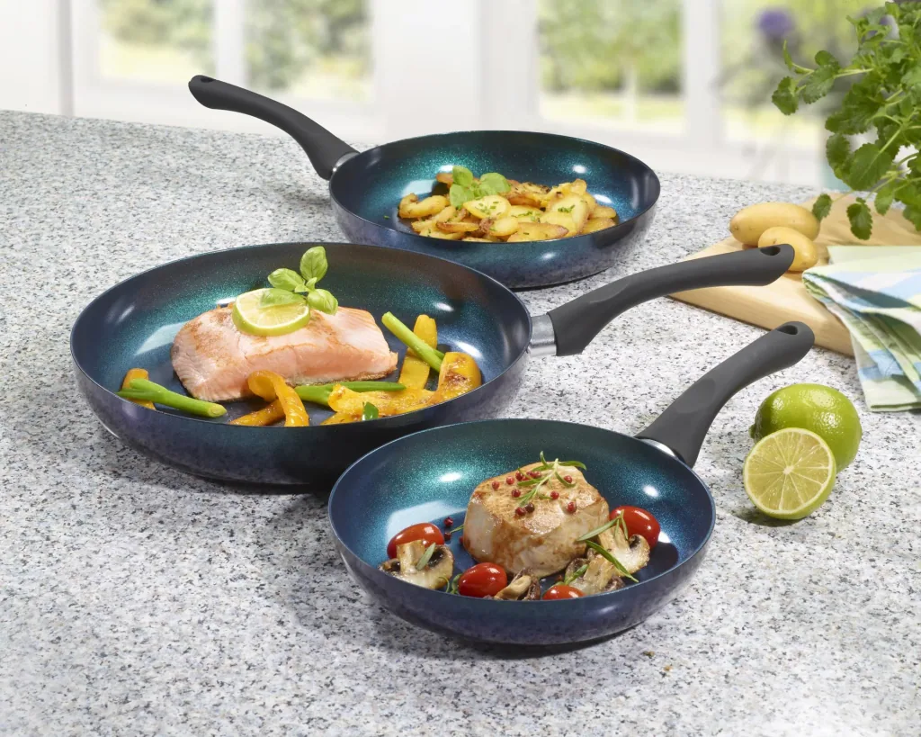 Excellent Meteor pan set, Ocean Blue-Green, 3-piece