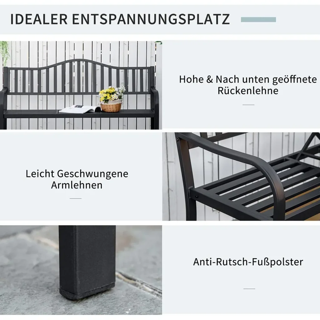 Garden bench with extendable table