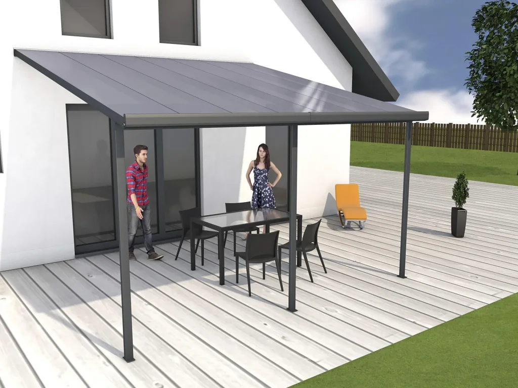 Patio roof kit, color anthracite, 4260 x 4060 mm