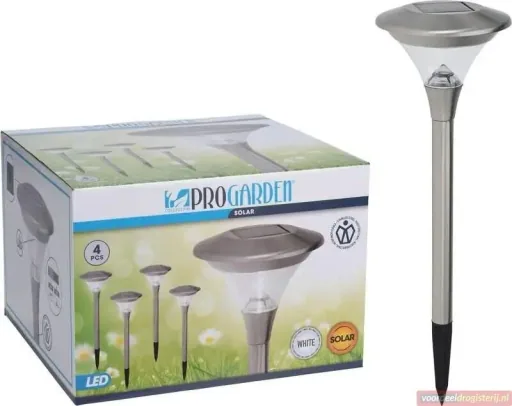 3x Progarden Solar Garden Light Set of 4 - 47cm (Turns on automatically)
