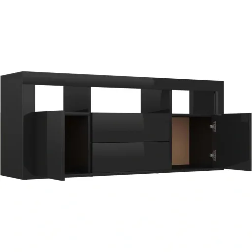 TV cabinet 120x30x50 cm chipboard high gloss black