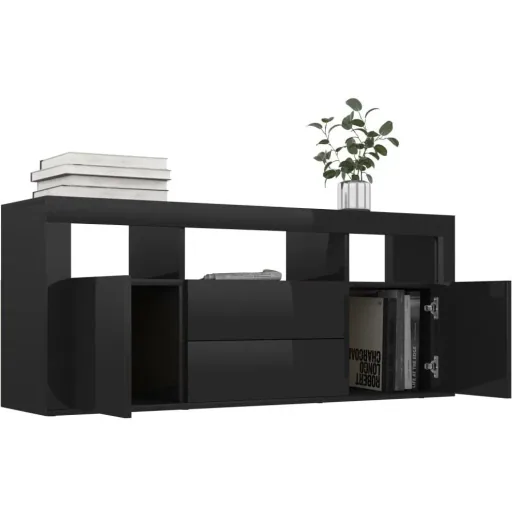 TV cabinet 120x30x50 cm chipboard high gloss black