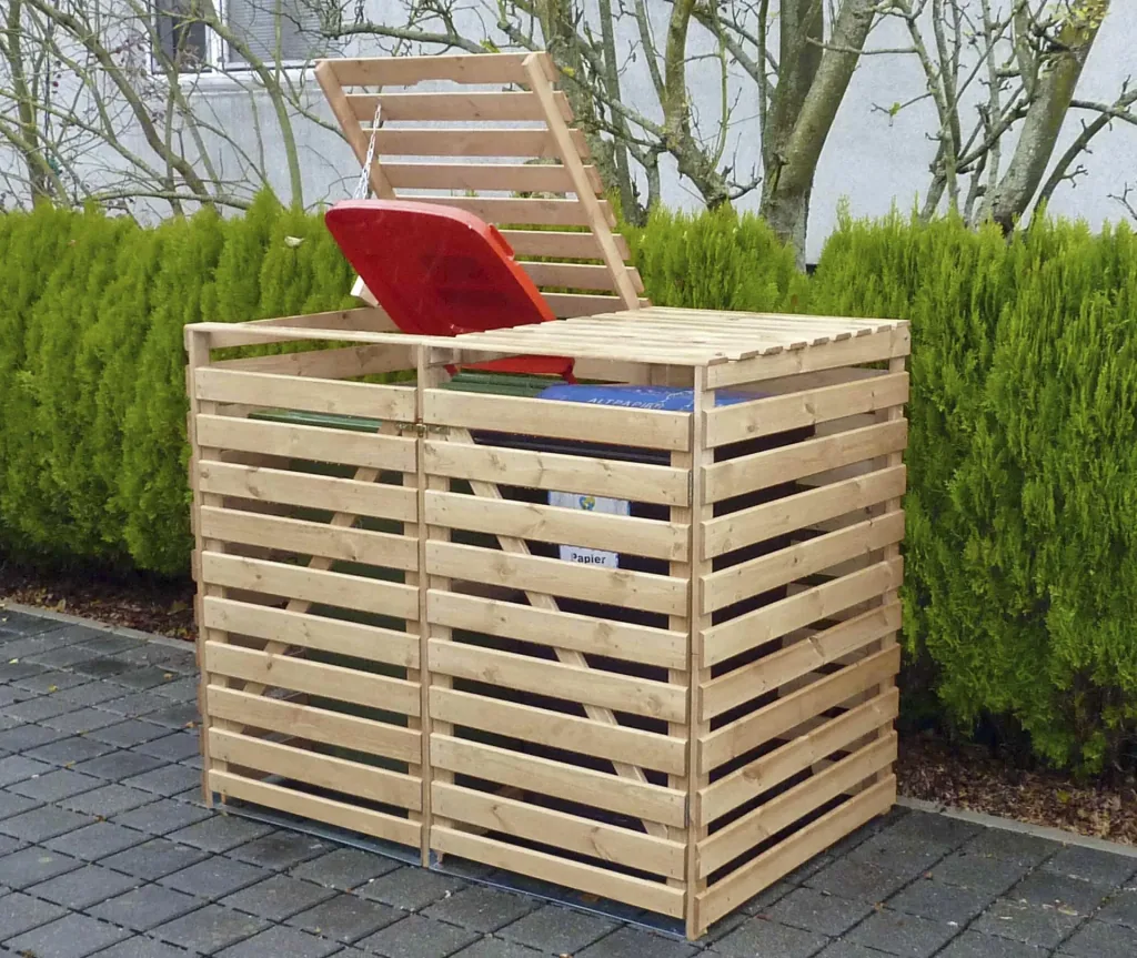 Garbage can box "Vario V" for 2 tons, natural