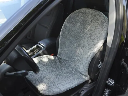Faux fur seat cover - grey