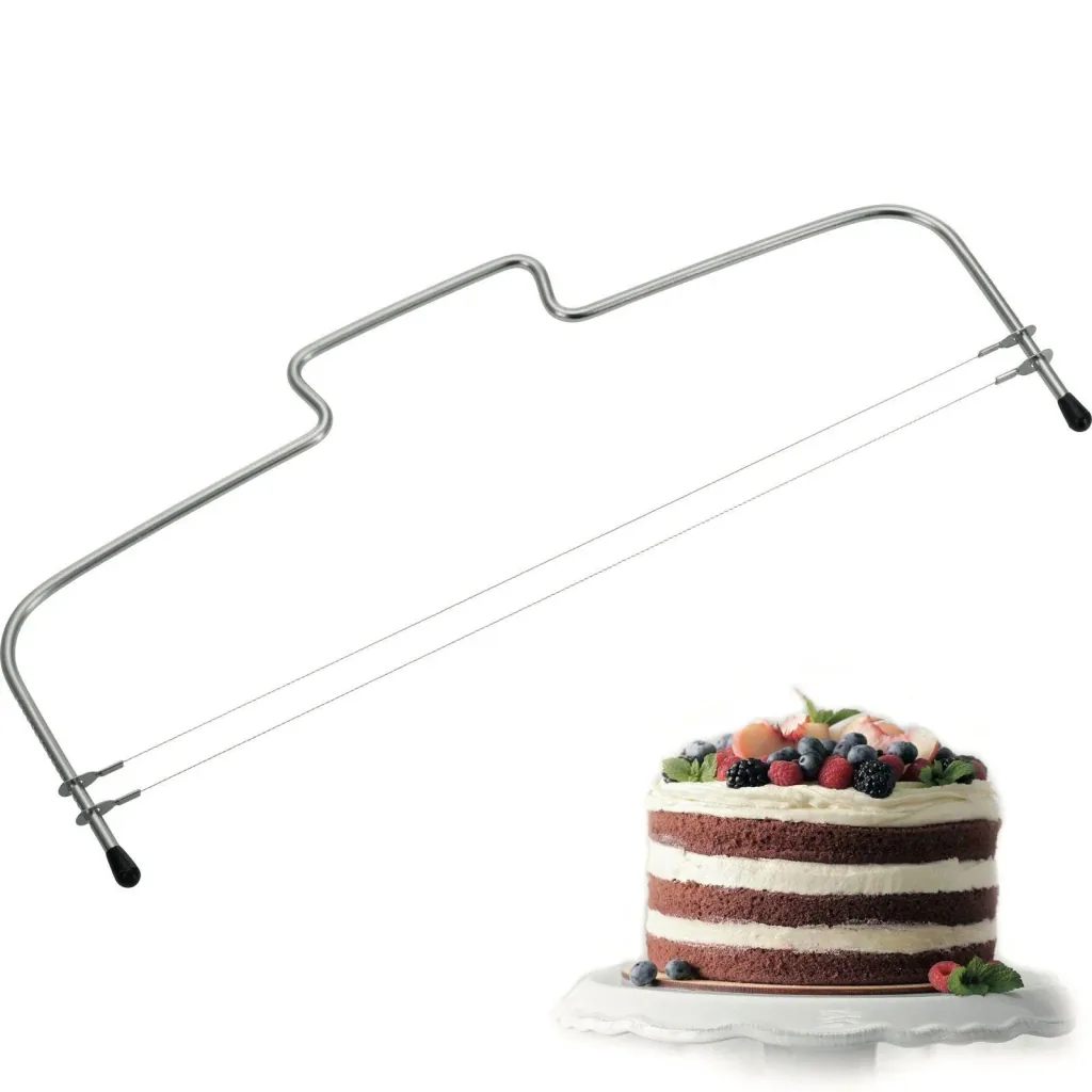 Cake base divider Simplex-Duo with two serrated cutting wires