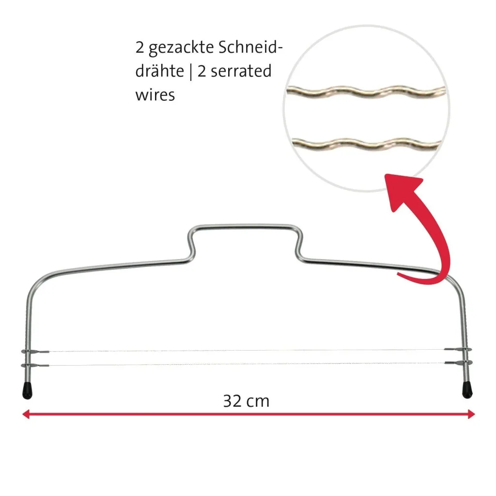 Cake base divider Simplex-Duo with two serrated cutting wires