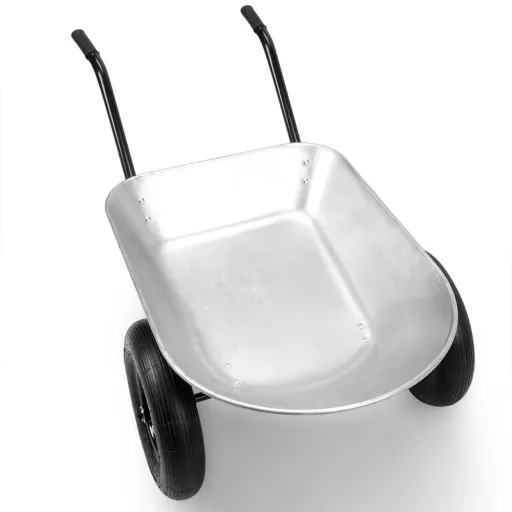 Wheelbarrow 2-wheel galvanized 150kg with pneumatic tires