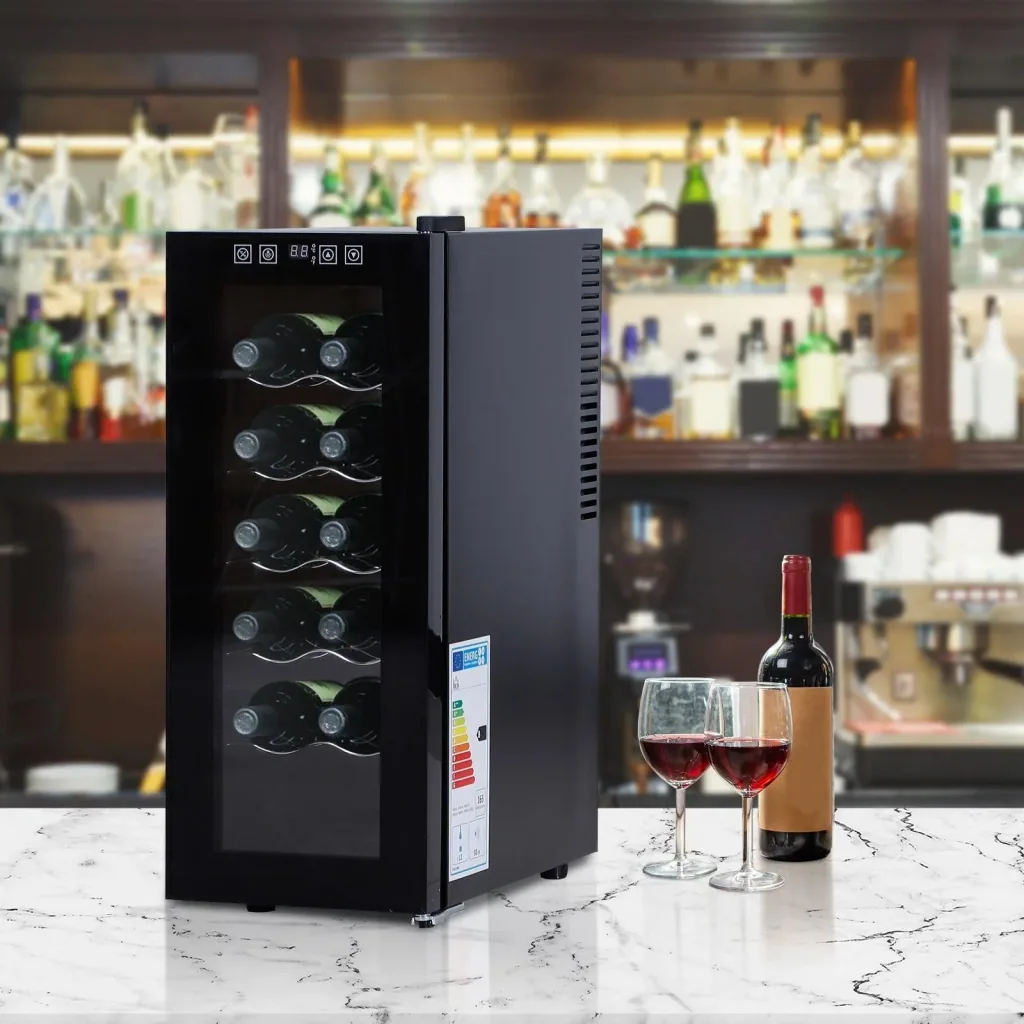 Wine refrigerator with 5 compartments