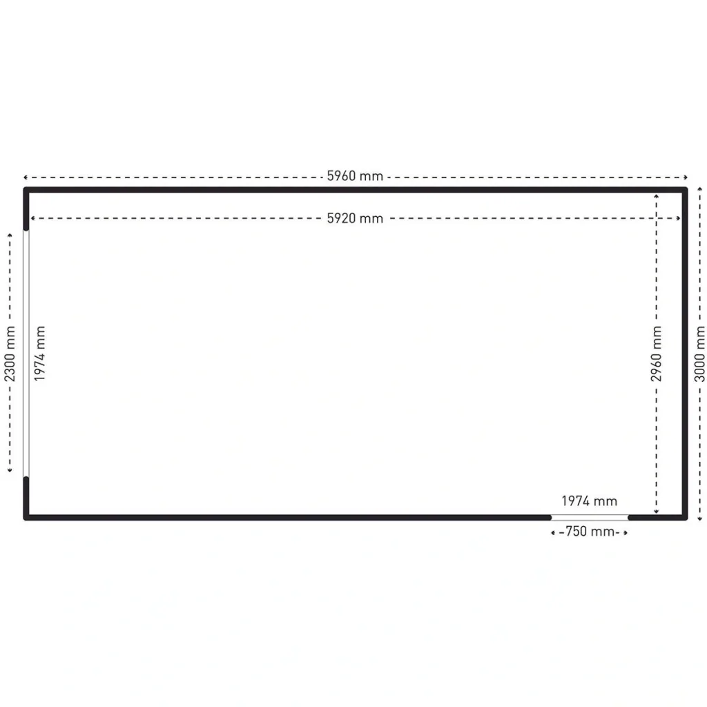 Absco Highlander WG3060HK Metallgarage - 596x300x230 cm