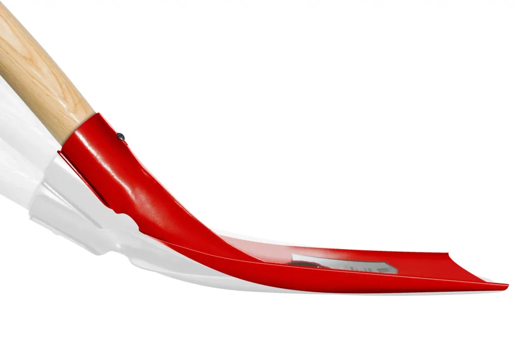 RUHR-BRILLANT, Holstein sand shovel, size 2, 3/4 raised, hardened, red powder-coated, long ash handle 130 cm