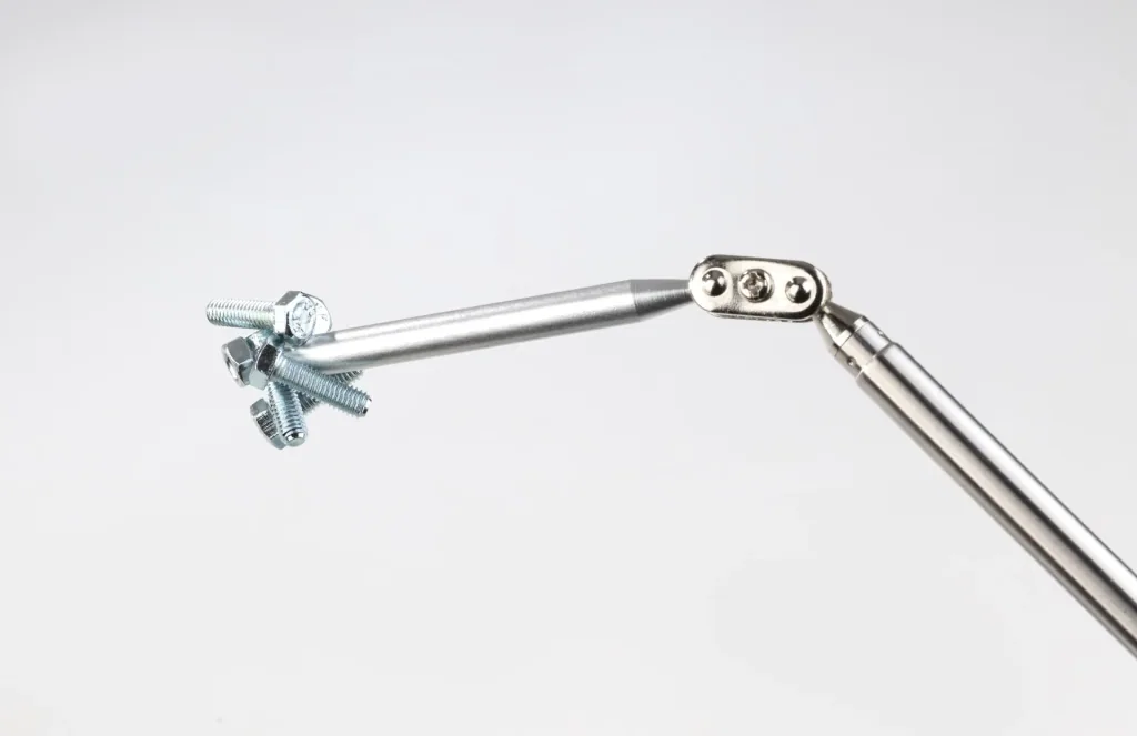 Inspection mirror and magnetic lifter, 2-part, telescopic
