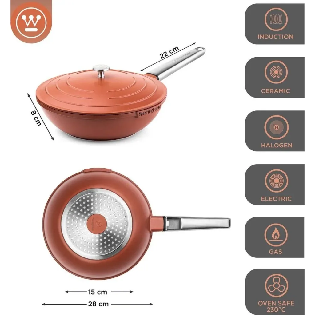 Performance Series Pots and Pans - Frying Pan 24 cm + Wok Pan 28 cm - Orange