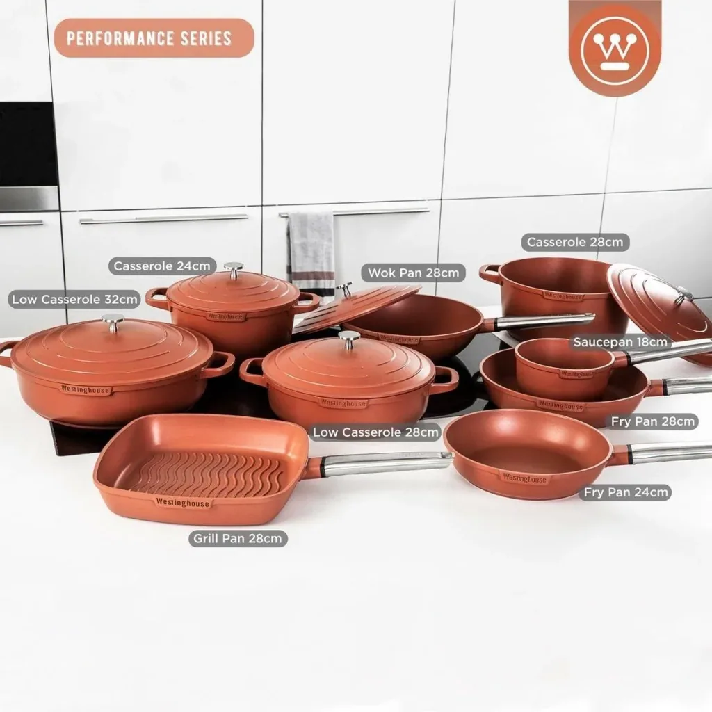 Performance Series Pots and Pans - Frying Pan 24 cm + Wok Pan 28 cm - Orange