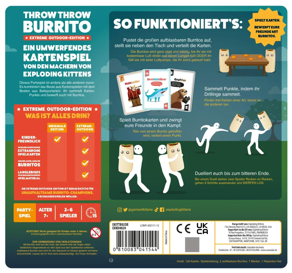 Board game Throw Throw Burrito: Extreme Outdoor Edition