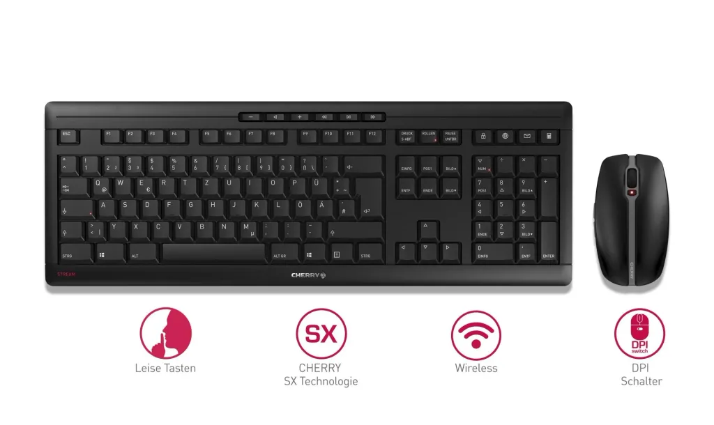 Wireless keyboard and mouse set STREAM DESKTOP black