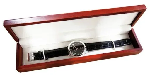 Watch box, mahogany design, dimensions approx. 270 x 65 x 35 mm