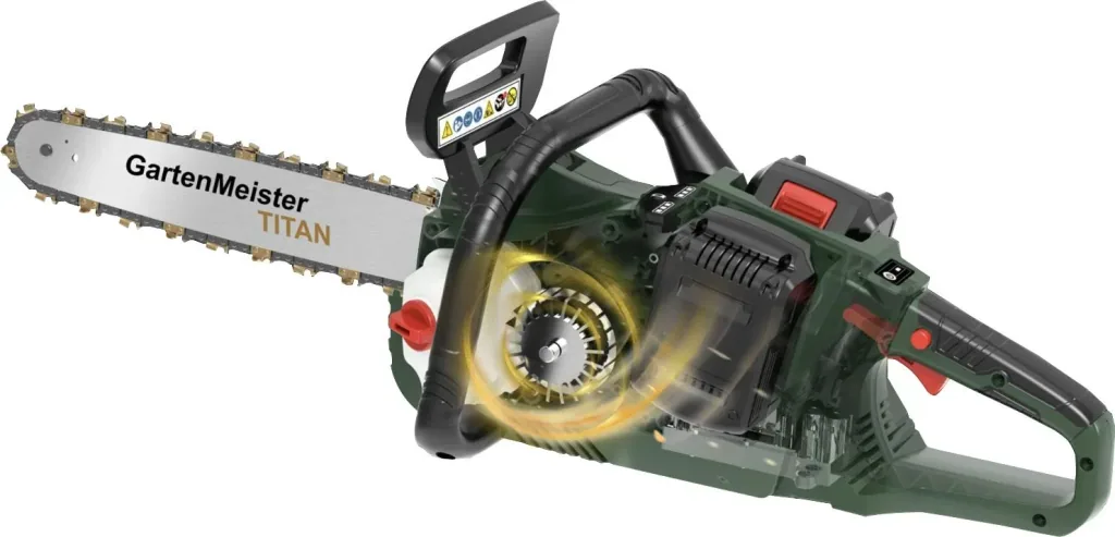 Set cordless chainsaw + 2 x 2 Ah batteries + double fast charger + chain