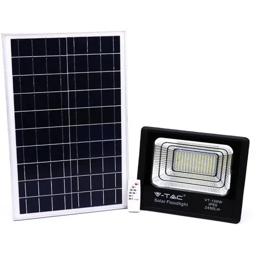 VT-100W solar spotlight with separate solar panel - 35W - 2450 lumens - 4000K - solar energy