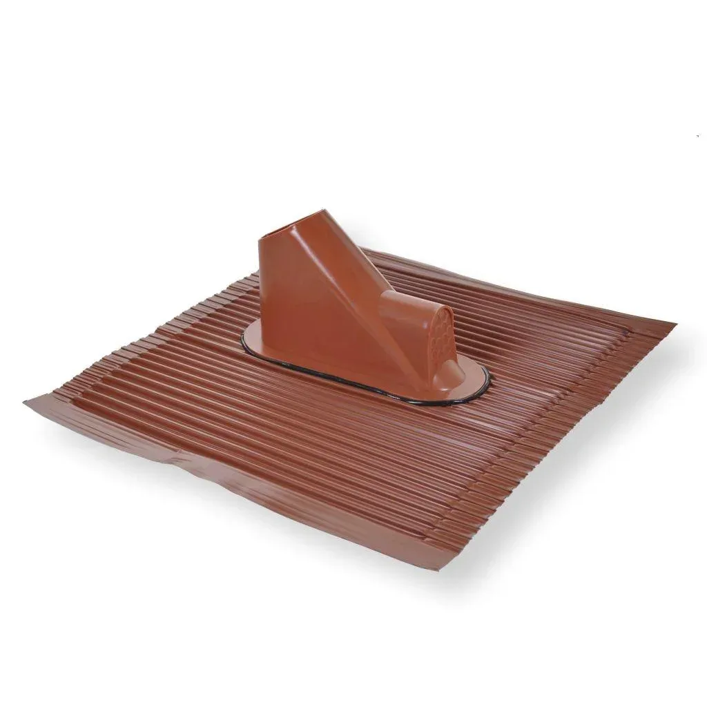 Aluminum roof tile for antenna mast with cable routing, red