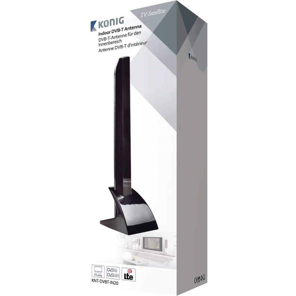 Indoor DVB-T/T2 - DAB+ FM antenna 15 dB VHF / UHF