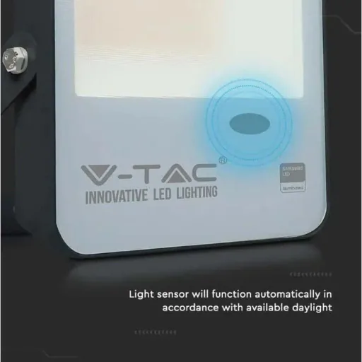 VT-57S LED floodlight with day/night sensor - 50 W - 5000 Lm - 4000K - black