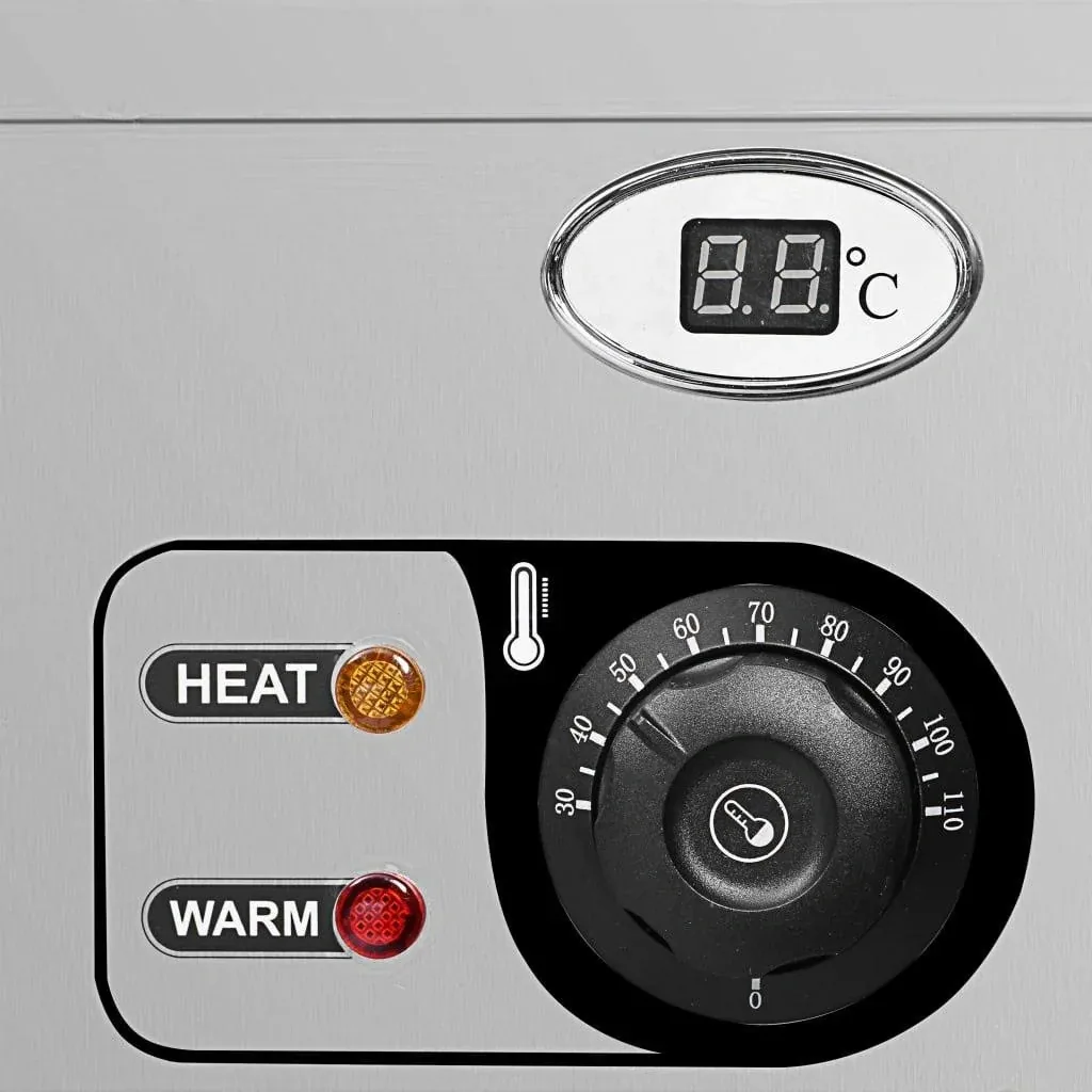 Bain-Marie food warmer with 5 GN 1/2 trays made of stainless steel