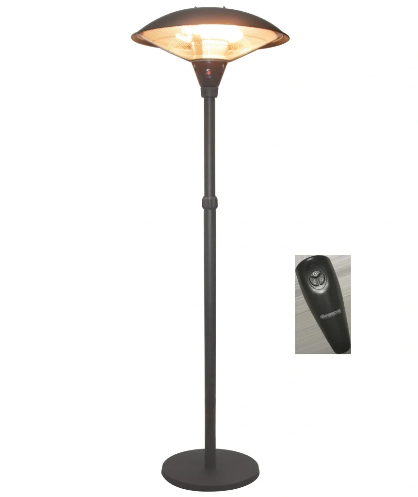 Patio heater - Electric black heat mushroom with timer function