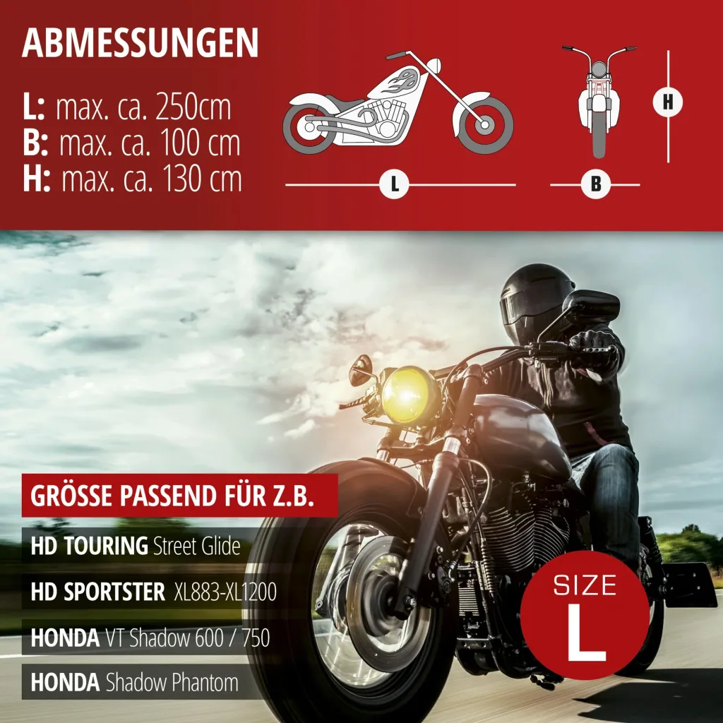 Motorcycle garage Chopper - Size L - 250 x 100 x 130 cm - PVC
