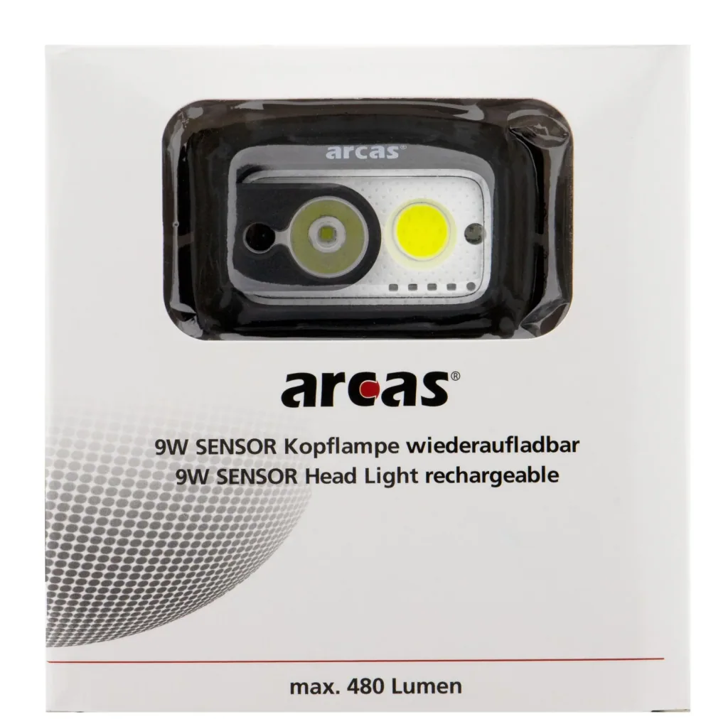 LED headlamp with 6 watt XPG LED and 3 watt COB LED, 480 lumens