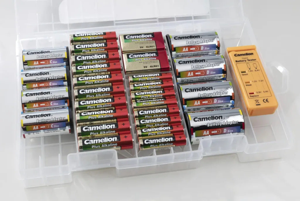Plus Alkaline Battery Box with Battery Tester and Adapter - 29 pieces