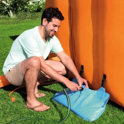 Inflatable water park with blower 420 x 320 x 260 cm