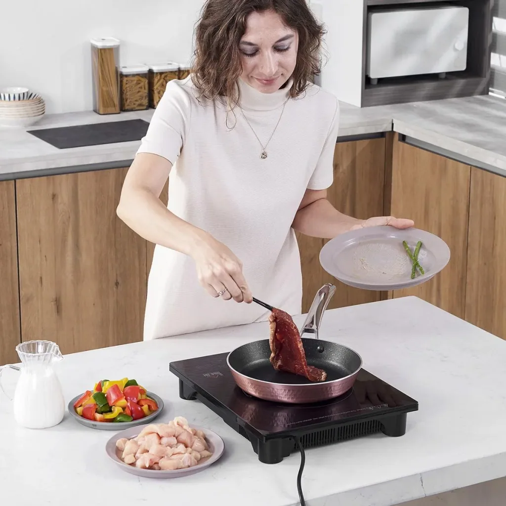 Single hotplate electric hob with 8 power and temperature levels 4 hour timer child lock sensor touch LED