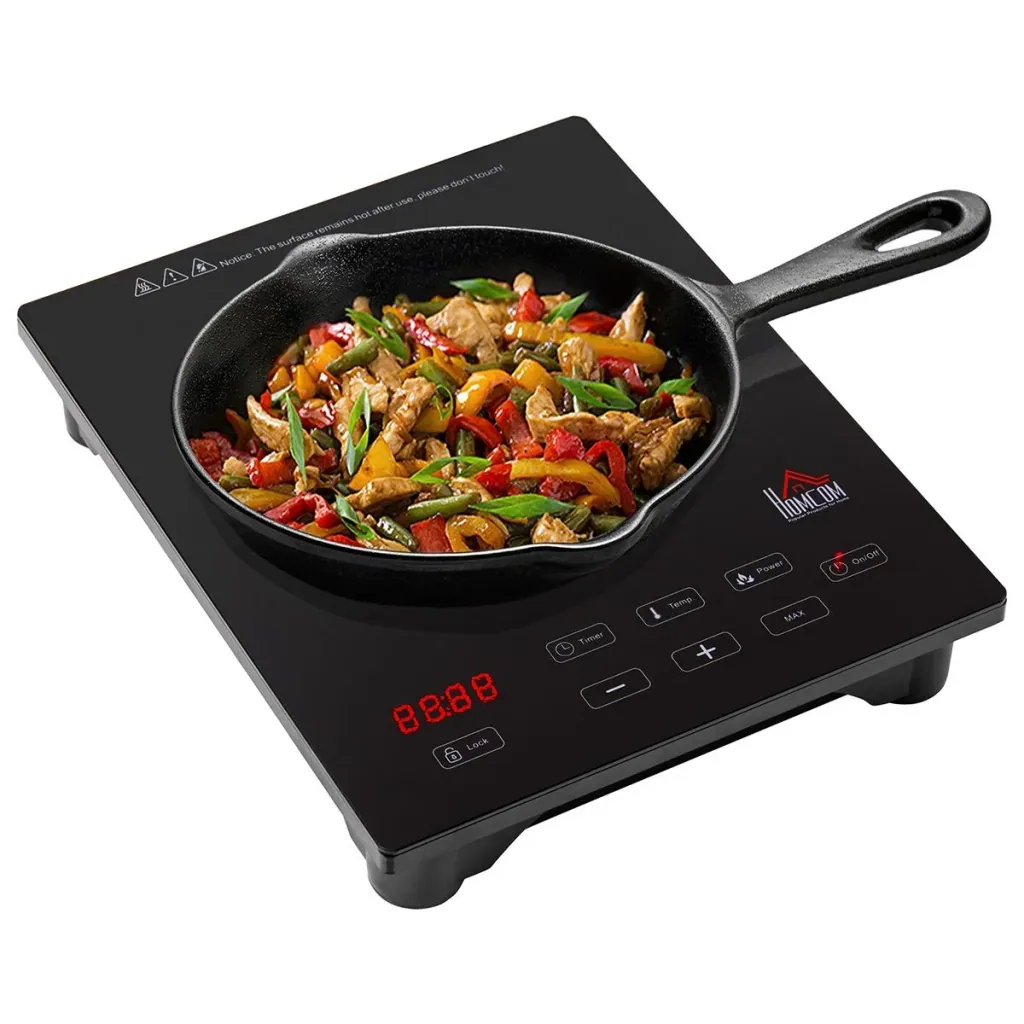 Single hotplate electric hob with 8 power and temperature levels 4 hour timer child lock sensor touch LED