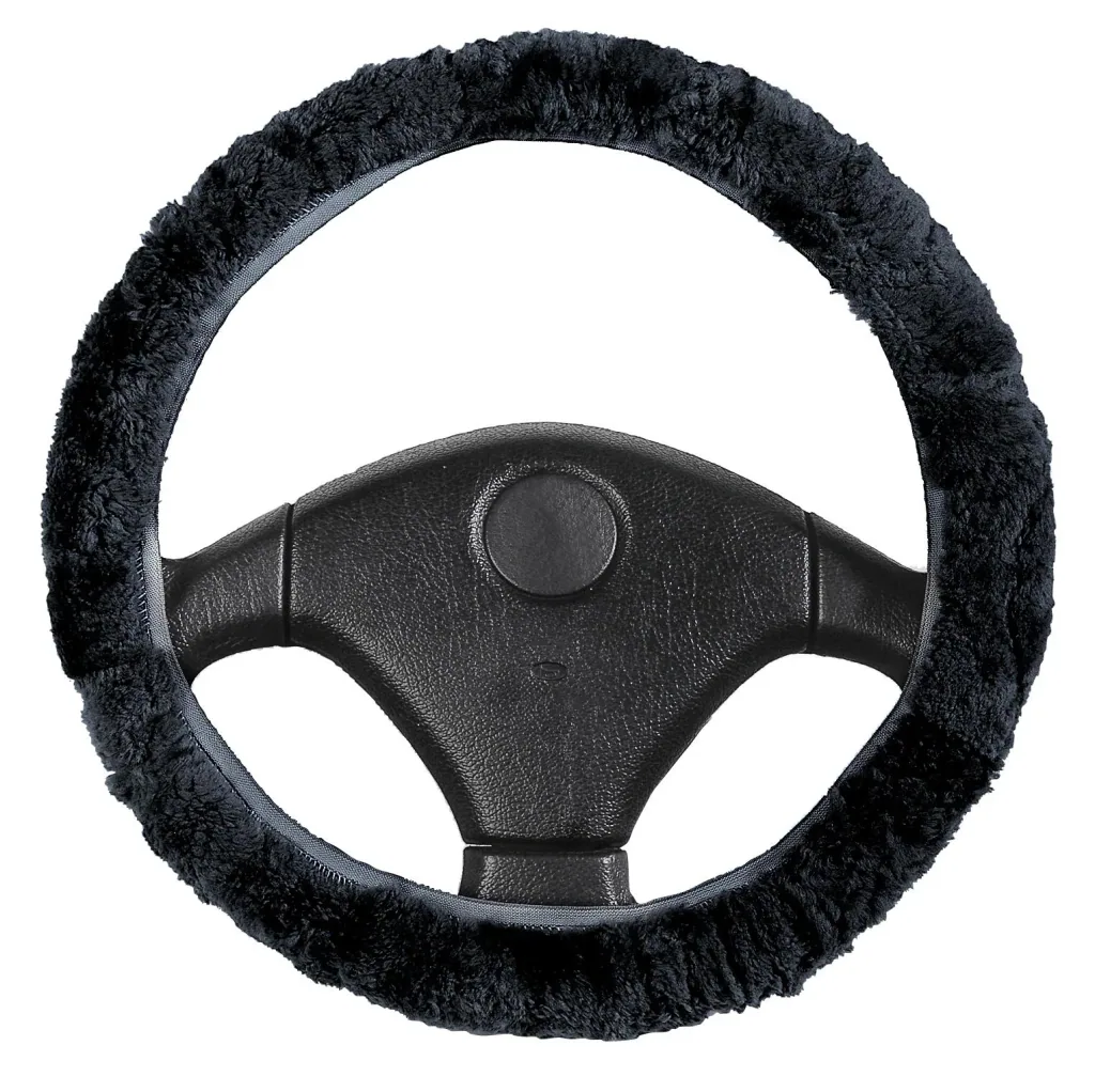Lambskin steering wheel cover