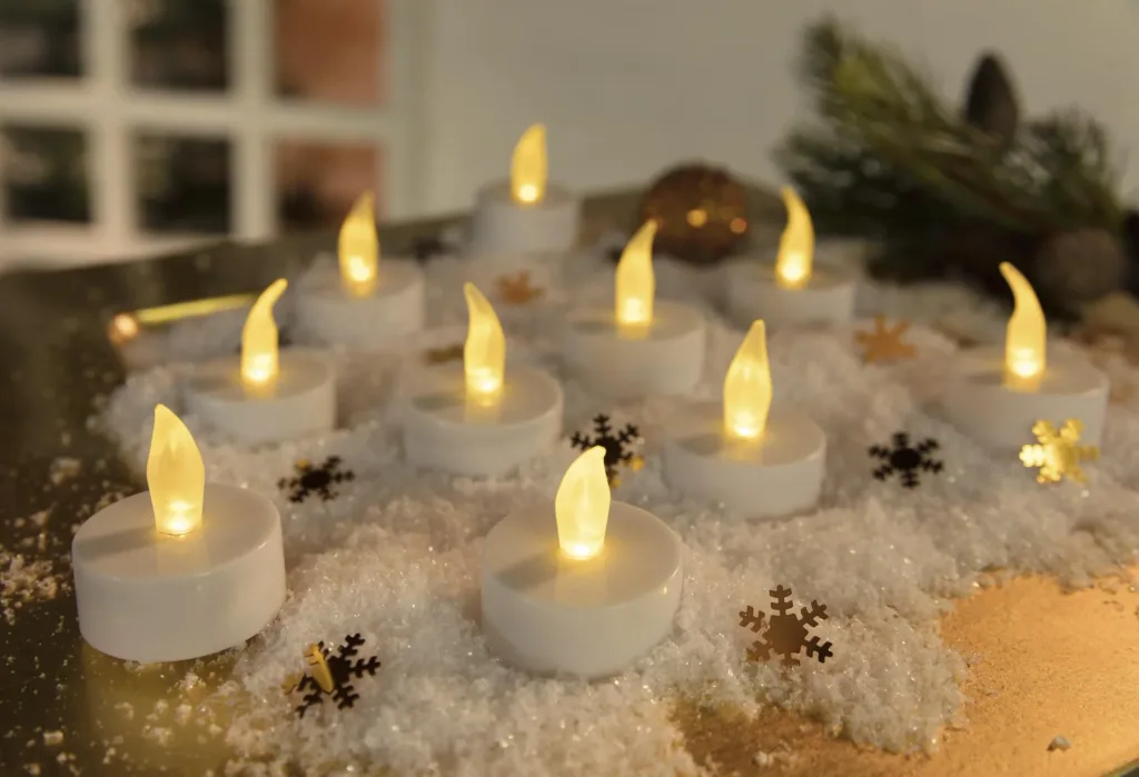 LED tea lights with remote control - 10 pieces