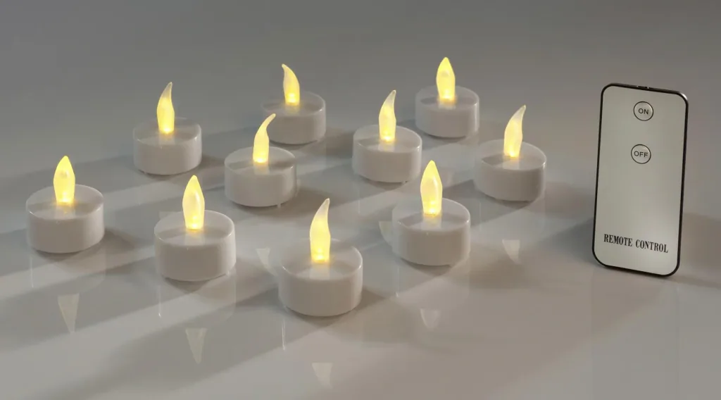 LED tea lights with remote control - 10 pieces