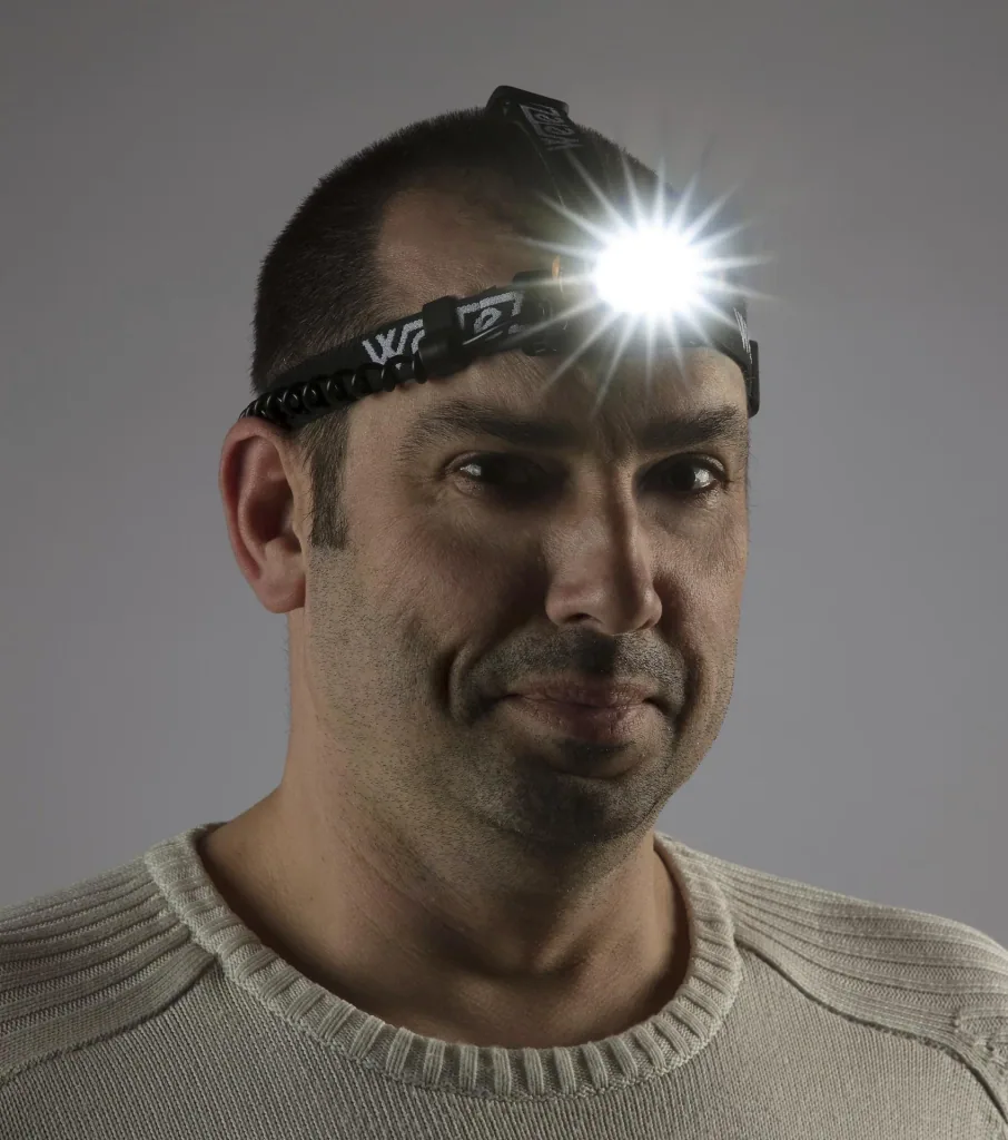 Headlamp 120 lm with motion detector
