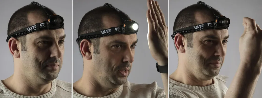 Headlamp 120 lm with motion detector
