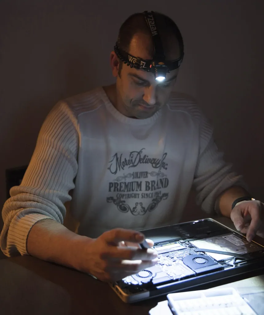 Headlamp 120 lm with motion detector