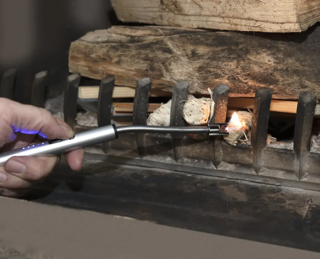 Arc lighter “Future Tech”, stick lighter, silver-colored