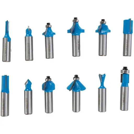 12-piece 12 mm TCT milling cutter set